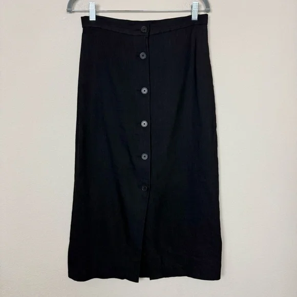 Aritzia Wilfred Charrière Button Front Linen Blend‎ Blaxn Midi Skirt - Picture 6 of 15